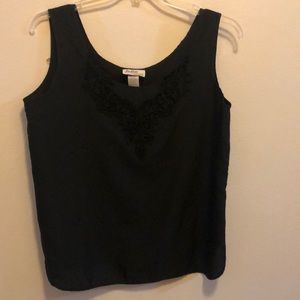 Black sleeveless blouse